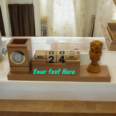 Wooden Desk Pen Holder With Calendar Ashok Stambh Set of 50